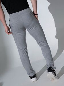 HubberholmeMen Grey Melange Regular Fit Track Pant