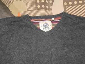 Stylish grey fluffy jacket and  sweater free