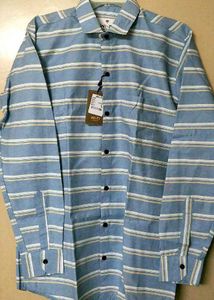 Men's Blue Striped Casual Shirt