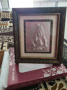 ladoo gopal Framed Silver Embossed Baby Krishna