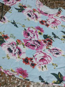 Cute Pink Floral Print Top 2 tshirt