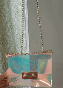 Iridescent Chain Crossbody Bag