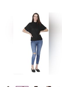 ONLY Women Solid A-line top - Black