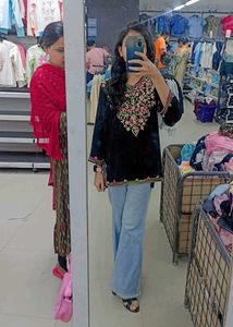 Embroidered Black Kurta