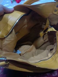 Stylish Yellow Leather Shoulder Bag