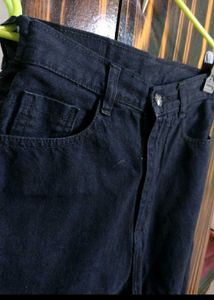 Black Wide Leg Denim Jeans