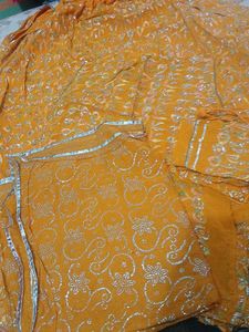 yellow Embroidered girl kids lehenga choli