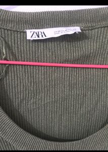 Ribbed Olive Long Sleeve Top