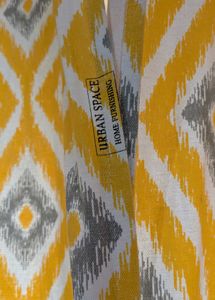 Yellow &amp; Blue Diamond Pattern Curtains