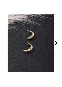 SHEIN Gold Croissant &amp; Heart Earrings Combo