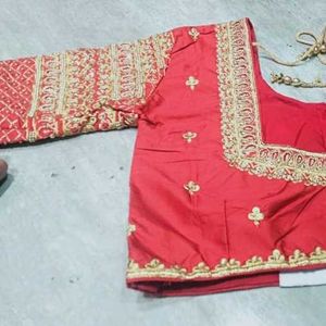 Red Embroidered Blouse