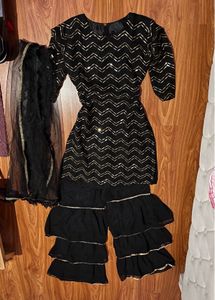 Black and Gold Kurti Set