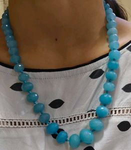 Chic Blue Beaded Necklace