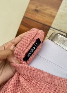 Unisex Waffle Knit Pullover Sweater