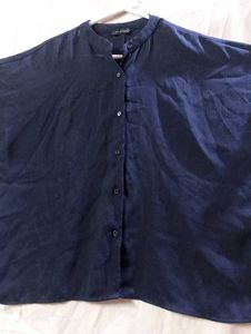 Navy Button- Down Tshirt