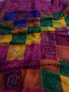 Vibrant Patchwork Saree