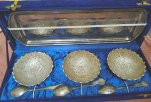 Vintage Silver Plated Bowl Set with Tray