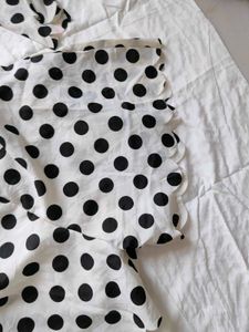 White And Black Polka Dots Playsuit