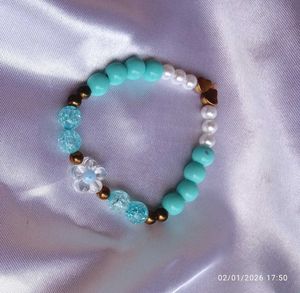 Beaded Bracelet - Turquoise, Pearl