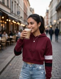 Maroon Cropped Hoodie