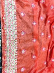 Stunning Embroidered Silk Saree