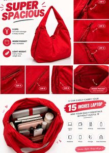 pintresty  Red ♥️ Spacious Tote Bag
