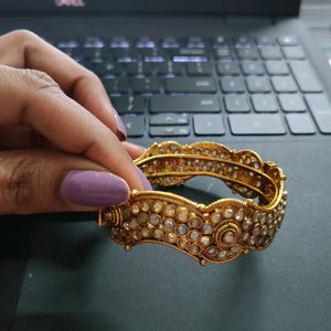 Adjustable Uncut Diamond Look Alike Bangle
