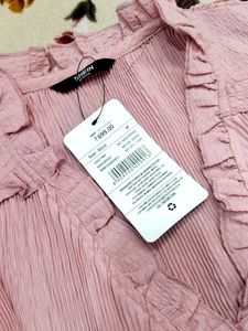 Pink Shein Ruffled V-Neck Top🌷