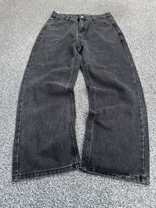 Stylish Charcoal Wide-Leg Jeans