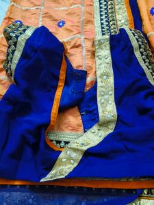 saree with stiched blouse