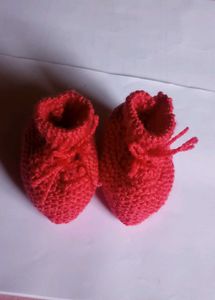 Cute Red Baby Booties