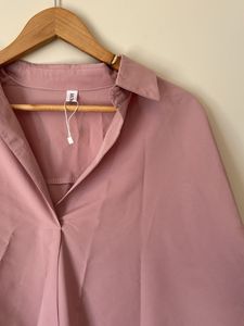 Pink V-Neck Flowy Tunic Top
