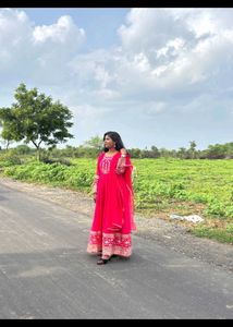 Vibrant Pink Embroidered Anarkali Gown