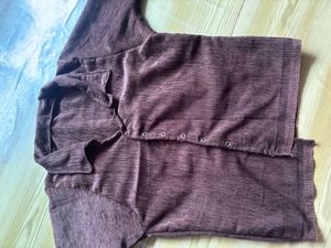 Brown Corduroy Button-Up Top with beautiful skirt