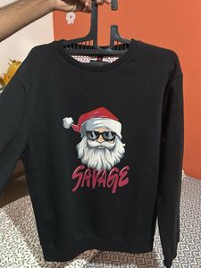 Santa Graphic Print Sweatshirt