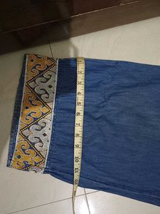 Denim Kurta Set with Trousers