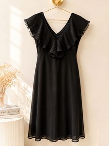 Elegant Black Ruffle Dress