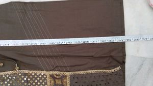 Women Three Quarter Brown Kurti, L