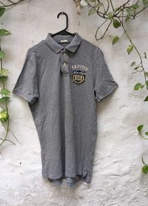 Grey Abercrombie & Fitch Polo Shirt