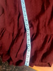 On Offer -Burgundy Ruffle Midi Dress