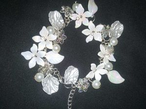 handcrafted Delicate Floral Pearl Bracelet