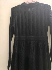 Runway Designer Chic Black Midi Dress with Belt