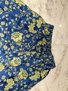 Blue Floral Mini Skirt