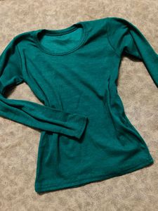 Solid Teal Long Sleeve Top