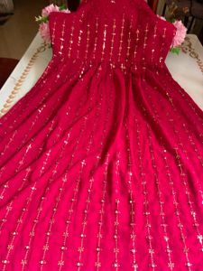 Stunning magenta Sequin Nayracut Three Piece plazo