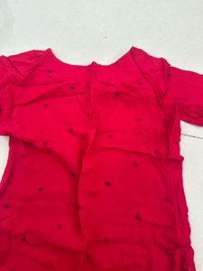 Vibrant Red Embroidered kurta