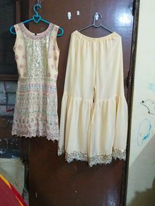 Embroidered Kurta and Sharara Set
