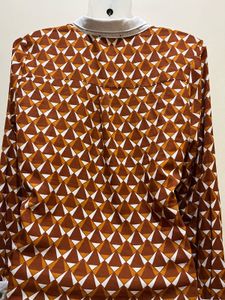 Geometric Print Button-Up