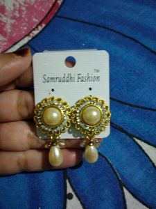 Elegant Pearl &amp; Stone Stud Earrings