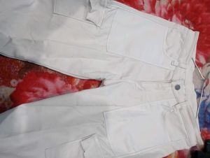 Straight White Cargo Pants